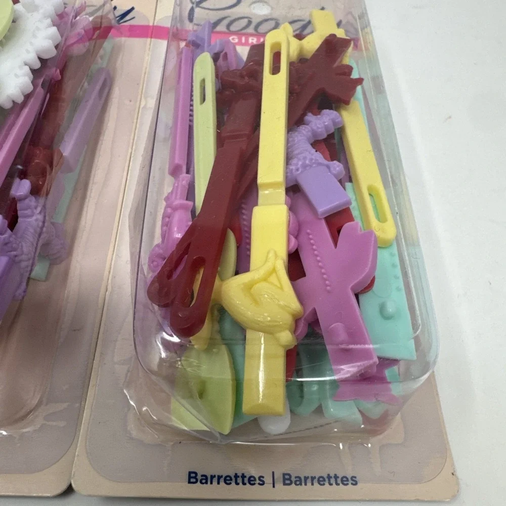 2 Pack 26 Goody Kids Girls Plastic Hair Barrettes Stay Tight Slip Secure Pastel